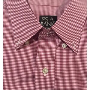 Jos A‎ Bank Traveler's Collection Gingham Check Button Down Shirt Medium